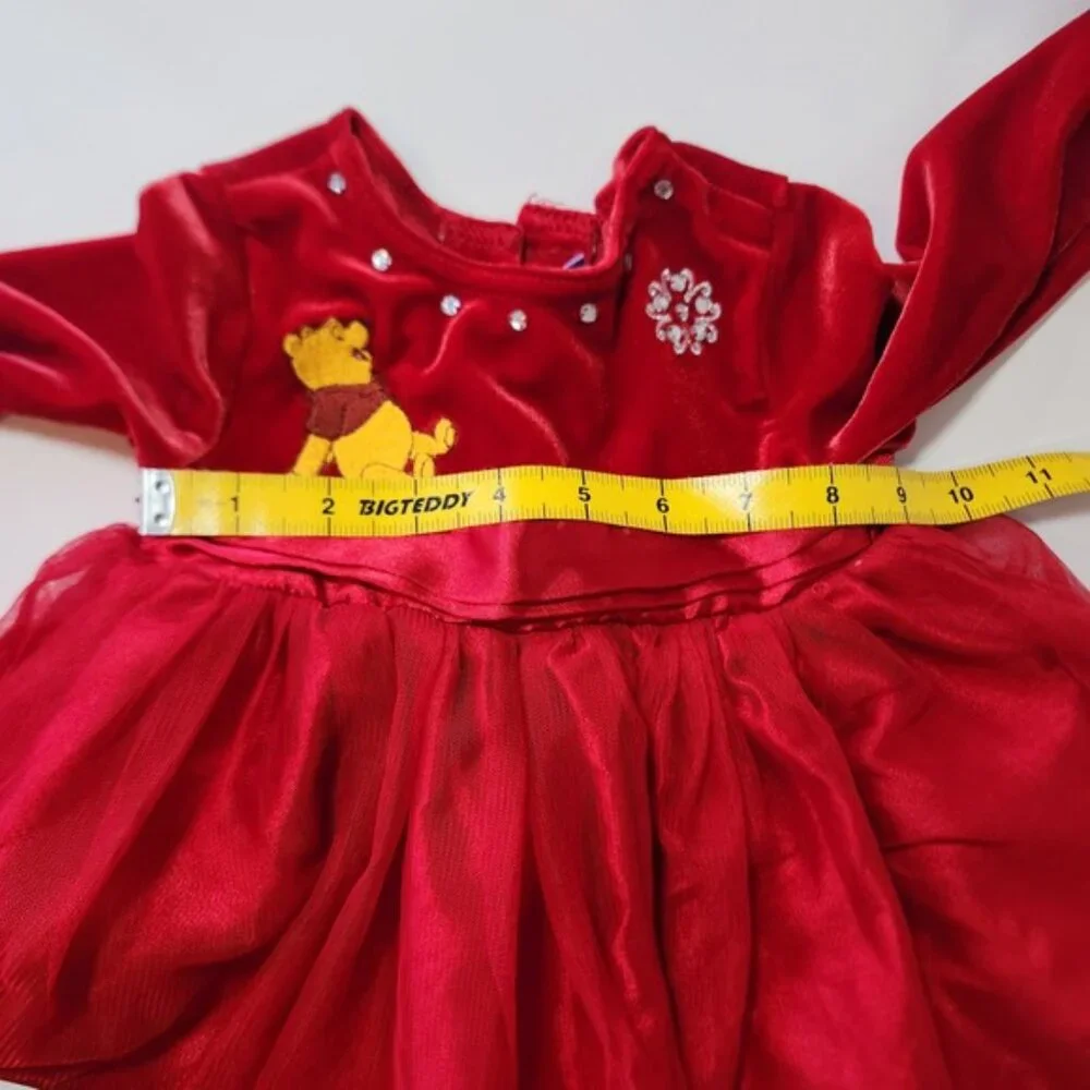 Disney Winnie the Pooh‎ Red Velvet Tulle Holiday Dress 18 Months Sparkle